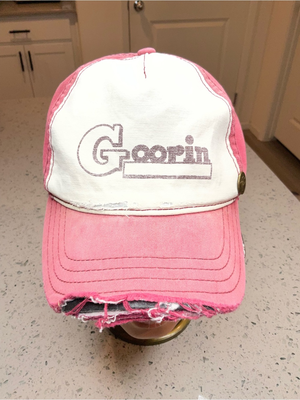 Goorin Bros Maroon and Cream Baseball Cap Interior
